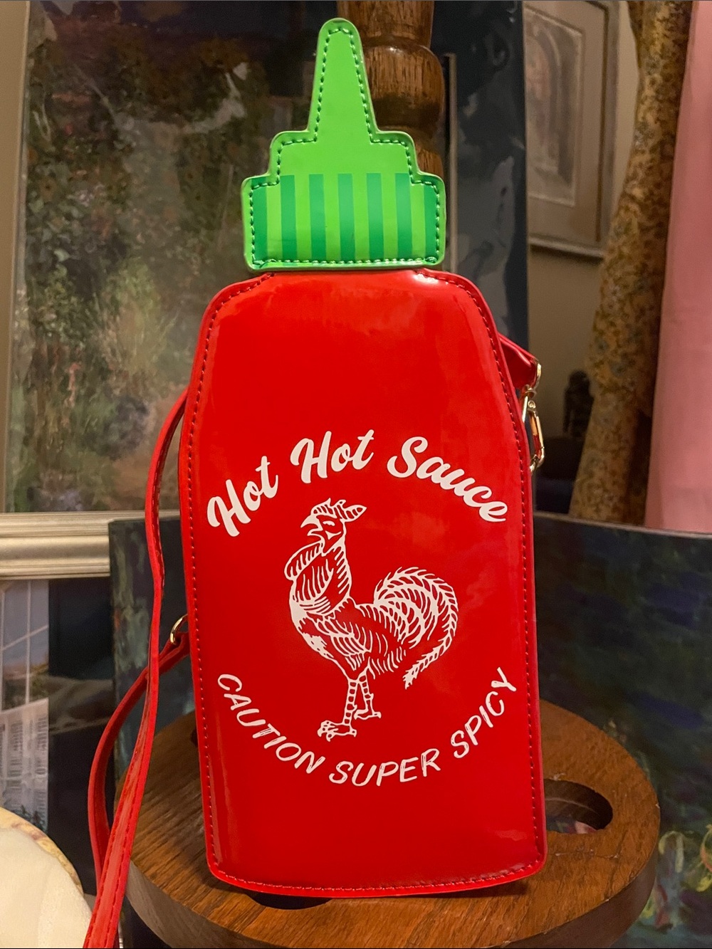 Hot Sauce Bottle Crossbody Bag - Red & Green